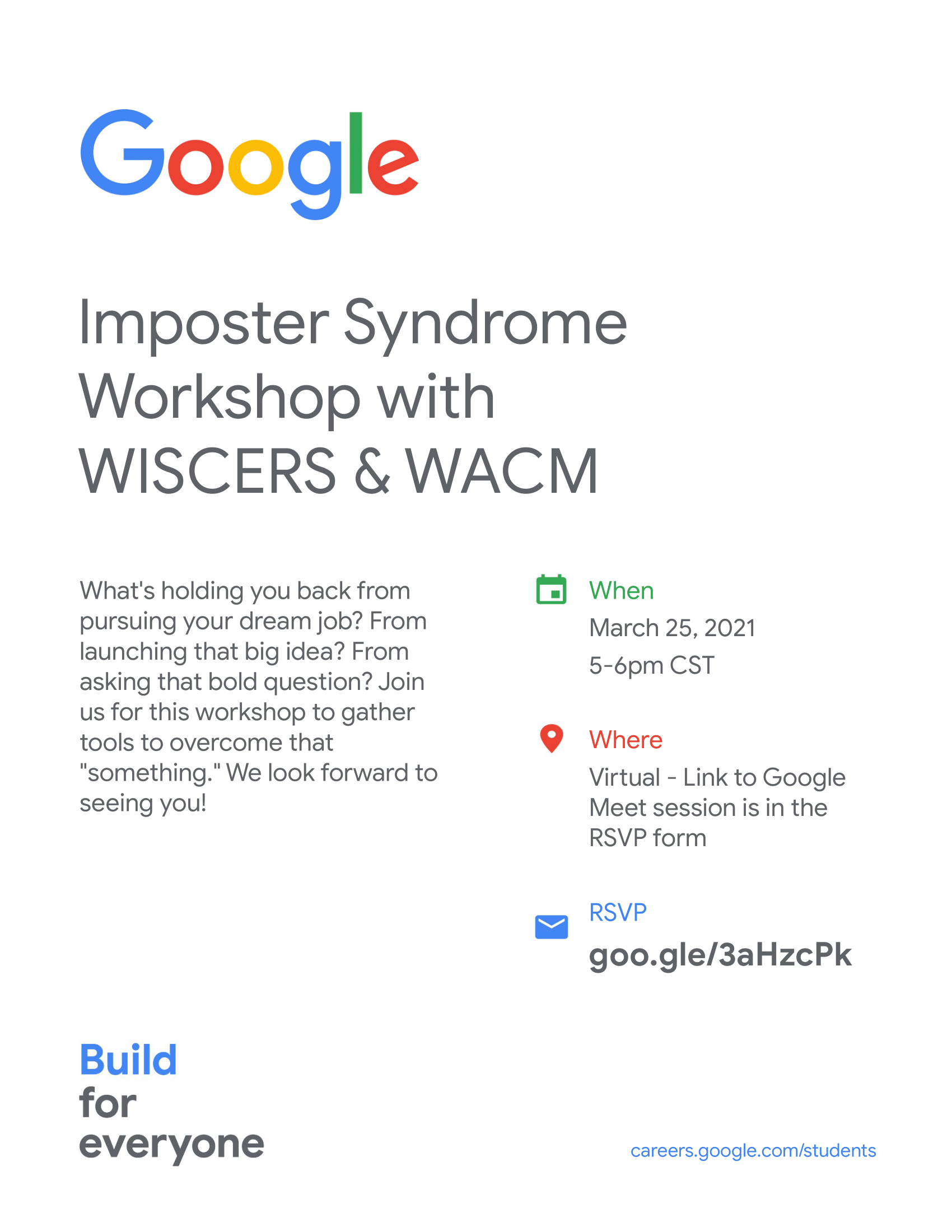 A poster for the upcoming Google event